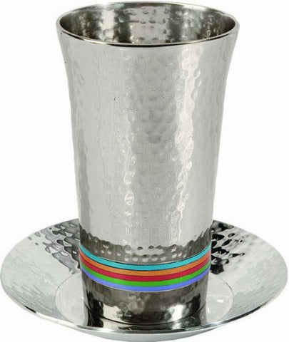 Cup - Hammer Work and 5 Colors - Multicolor, 4.4x4.8 inch