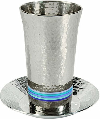 Cup - Hammer Work and 5 Colors - Blue, 4.4x4.8 inch