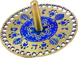 Dreidel - Metal - Etching - Blue DRC-aB, 2.2x1.2 inch