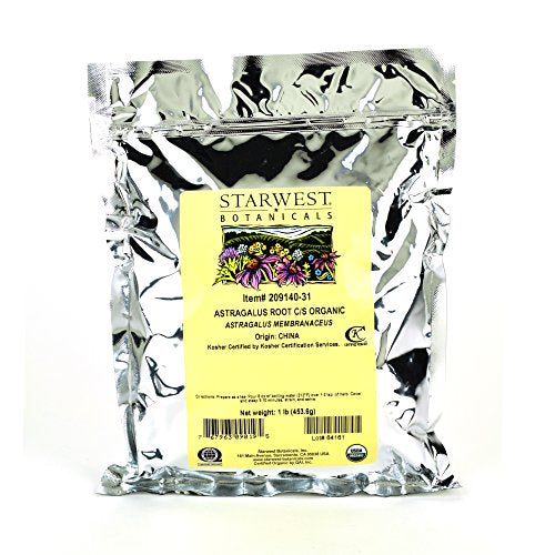 Starwest Botanicals Organic Astragalus Root Cut and Sifted, 1 Pound Bulk