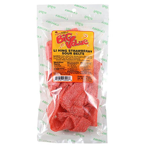 Enjoy Sour Belts Li Hing Strawberry  - 8 oz