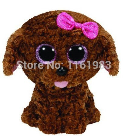 Maddie the Brown Dog w/ Bow Regular Beanie Boo Plush, 6-Inch