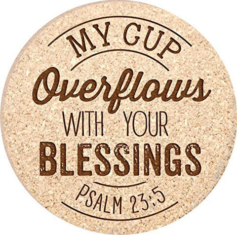 Cork Coasters - My Cup Overflows, set of 4