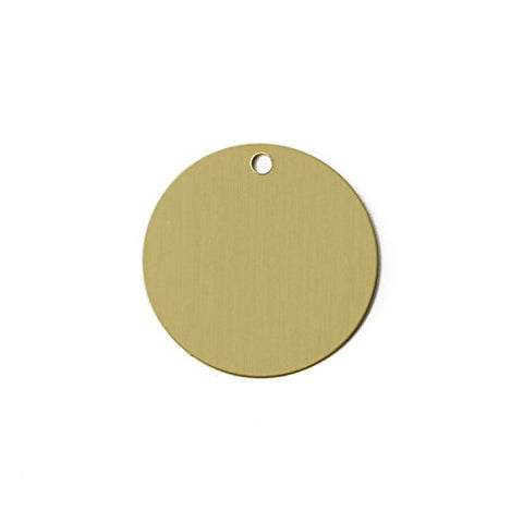 1-1/4” Round Aluminum Tags (1 Hole) - Gold, 20/pk