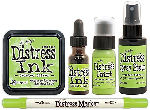 Tim Holtz Distress Ink Pads, Twisted Citron Stamp Pad, Tim Holtz Distress Twisted Citron 1/2 oz. Reinker, Tim Holtz Distress Marker - Twisted Citron, Tim Holtz Distress Spray Stains, Twisted Citron and Tim Holtz Distress Paints, Twisted Citron 1 oz.