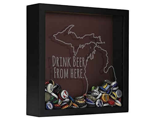 Shadow Box Drink Beer From Here - Michigan