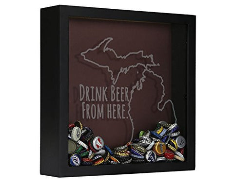Shadow Box Drink Beer From Here - Michigan