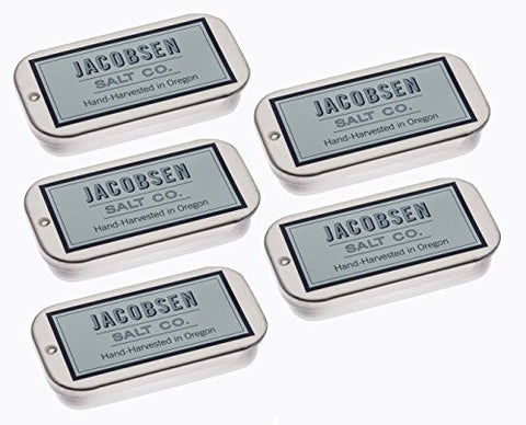 Jacobsen Salt - Hand Harvested Pure Flake Sea Salt Slide Tin (5 Pack)