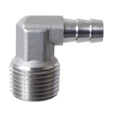 Stainless - 1/2" mpt X 3/8" Barb Elbow