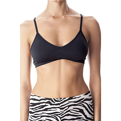 Seamless Plunging V-Neck Sport Bra - Black, One Size