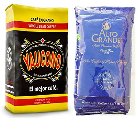 YAUCONO WHOLE BEAN 2LBS and ALTO GRANDE WHOLE BEAN 2LBS