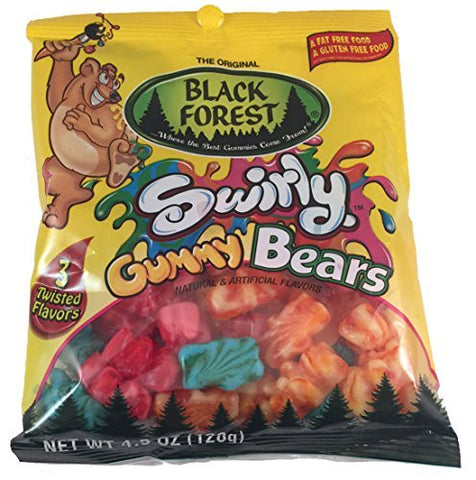 FERRARA CANDY CO, BLACK FOREST SWIRLY GUMMY BEARS 4.5OZ (not in pricelist)