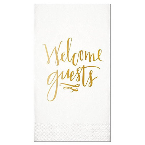 16ct Guest Towel - "Welcome Guests"