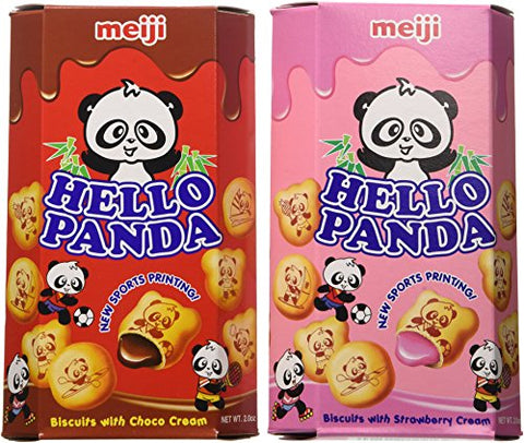Hello Panda Choco Biscuit - 2 oz, and Hello Panda Strawberry Biscuit - 2 oz