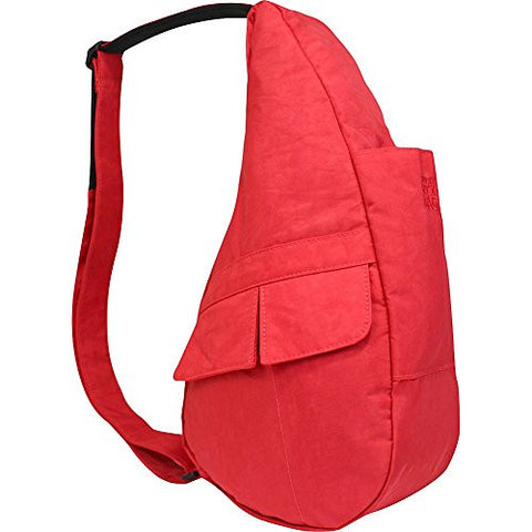 Distressed Nylon Healthy Back Bag, Raspberry Wine, XSmall