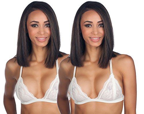 Anemone Full Lace Semi Sheer Bralette 3011 - IVORY, M/L (2PACK)