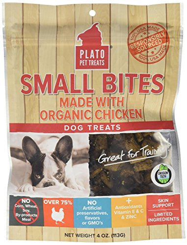 Plato Treats Small Bite Treat Chicken 4oz