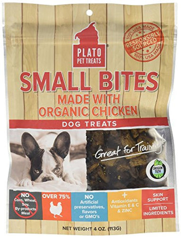 Plato Treats Small Bite Treat Chicken 4oz