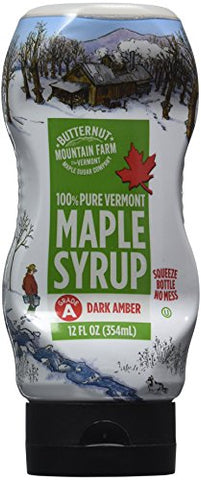 VT Maple Syrup in No Mess Squeeze Bottles, 12 oz Conventional, Grade A Dark/Robust Flavor