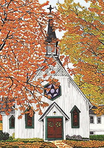 Autumn Church House Flag