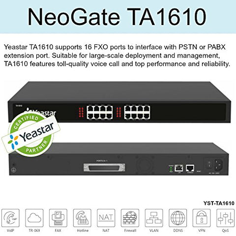 Yeastar TA1610 TA-Series VoIP Gateway 16 FXO Ports