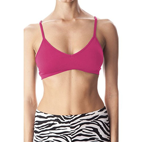 Seamless Plunging V-Neck Sport Bra - Berry, One Size