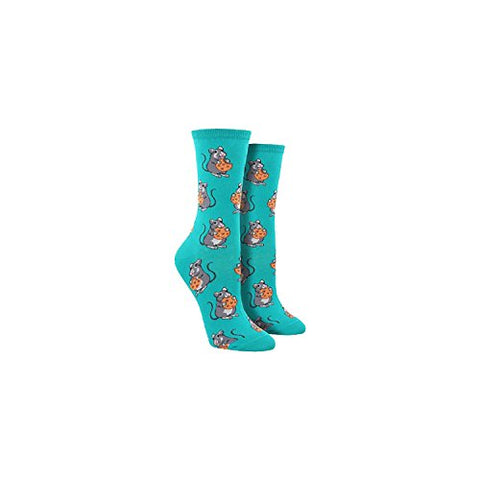 Women's Mouse Treats Crew Socks, Lagoon