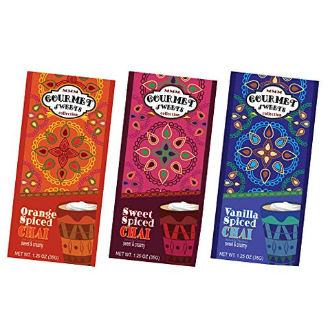 Year Round Packets McSteven's Gourmet Sweets Natural Orange Spiced Chai Packets, 1.25 Oz and Year Round Packets McSteven's Gourmet Sweets Natural Sweet Spiced Chai Packets, 1.25 Oz and Year Round Packets McSteven's Gourmet Sweets Natural Vanilla Spiced Ch