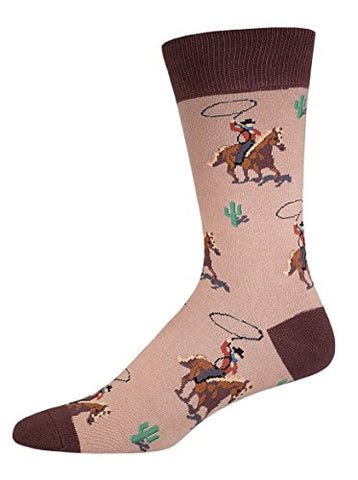 Mens Crew Socks Cowboy, Tan