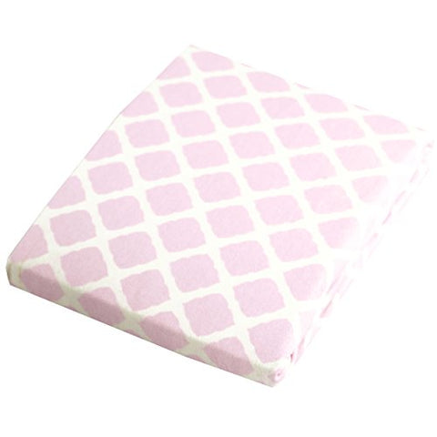 Flannel Changing Pad Cover, 36"Lx18"W, Lattice Pink