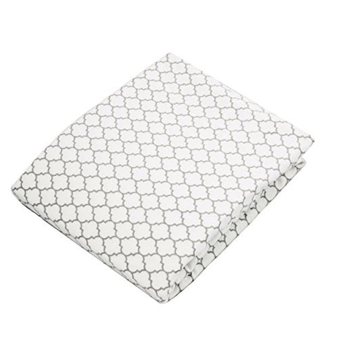 Flannel Changing Pad Cover, 18" x 36"/46cm x 91cm - Ornament Lt. Background Grey