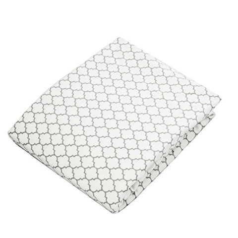 Flannel Portable Play Pen Sheet, 29" x 42"/74cm x 107cm - Ornament Lt. Background Grey