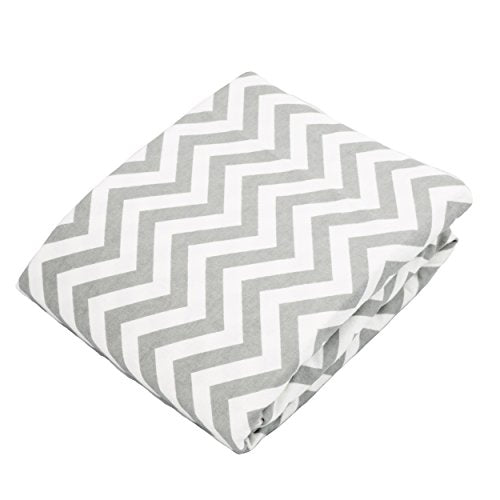 Flannel Portable Play Pen Sheet, 29" x 42"/74cm x 107cm - Chevron Grey