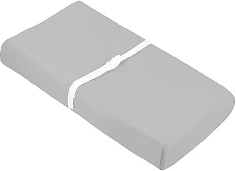 Flannel Changing Pad Cover with Slits for Safety Straps, 33"Lx17"W, Grey