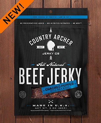 COUNTRY ARCHER, BEEF JERKY CRACKED PEPPER 3OZ