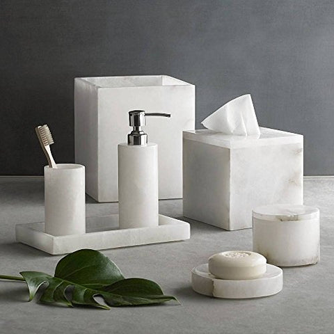 Alabaster Bath Acc - Cotton Jar
Alabaster Bath Acc - Lotion Dispenser
Alabaster Bath Acc - Soap Dish
Alabaster Bath Acc - Tumbler
Alabaster Bath Acc - Tissue Holder
Alabaster Bath Acc - Tray
Alabaster Bath Acc - Waste Basket