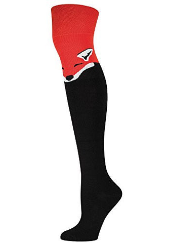 Women's Fox Over the Knee Socks, Black