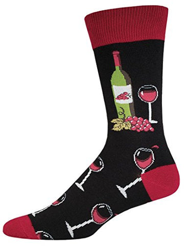 Men's Wine Scene Crew Socks, Black