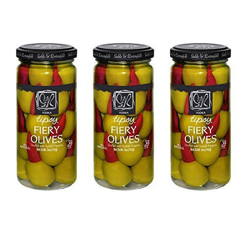 Sable & Rosenfeld Vodka Tipsy Fiery Olives in Jar, 5 oz