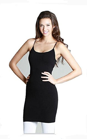 Seamless Long Camisole Dress - 6 Black, One Size