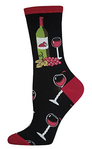 Ladies Wine Scene Novelty Sock, Black