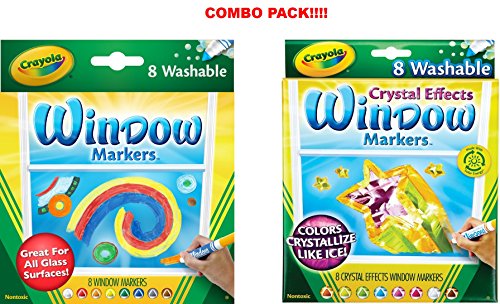 Crayola Washable Window Markers 8/Pkg-Assorted Colors 58-8165 - GettyCrafts