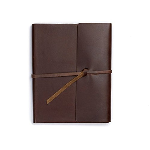 Writer's Log Large, 192 lined 6" x 8" pages, Flap-Tie, Dark Brown