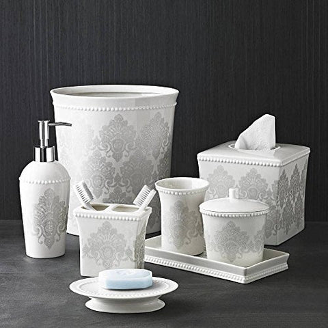 Rialto: Tray, Toothbrush Holder, (White Porcelain)