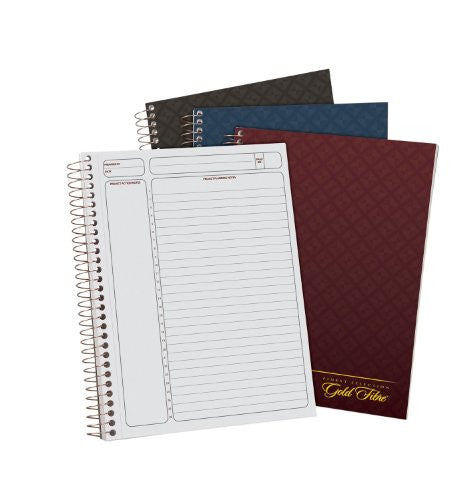 Ampad Gold Fibre Wirebound Project Planners, 9.5 x 7.25, Planner Ruled , Assorted