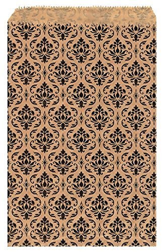 100pcs Damask Paper Gift Bag, 4"W x 6"H