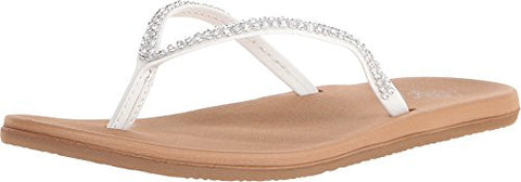 Women's Sandals Bezel - White/Tan, Size 7