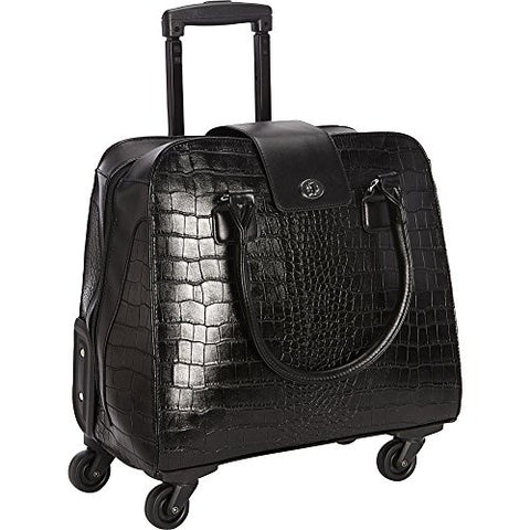 Harlequin Black Crocodile Fashion Trolley Bag
