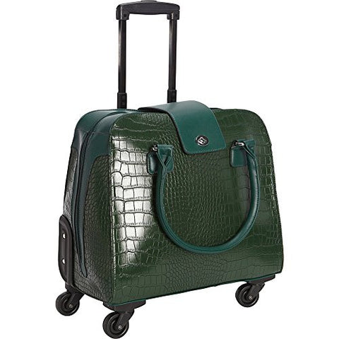 Harlequin Green Crocodile Fashion Trolley Bag