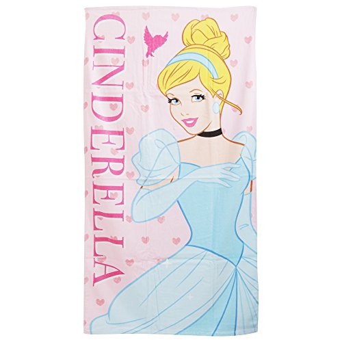 Disney Princess Cinderella Beach Towel - 140cm x 70cm (Pink / Blue)